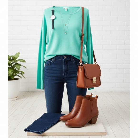 Victoria's Secret Sweaters - Victoria's Secret Mint Green Long Sleeve Pullover Sweatshirt Size Large